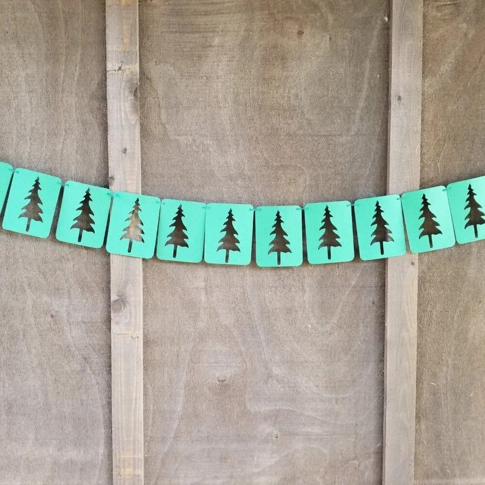 Plaid and Green Onesie Holiday Banner Set